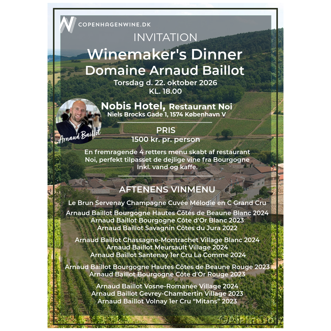 Winemaker's Dinner - Arnaud Baillot - Nobis Hotel - 22. oktober 2026 kl. 18.00