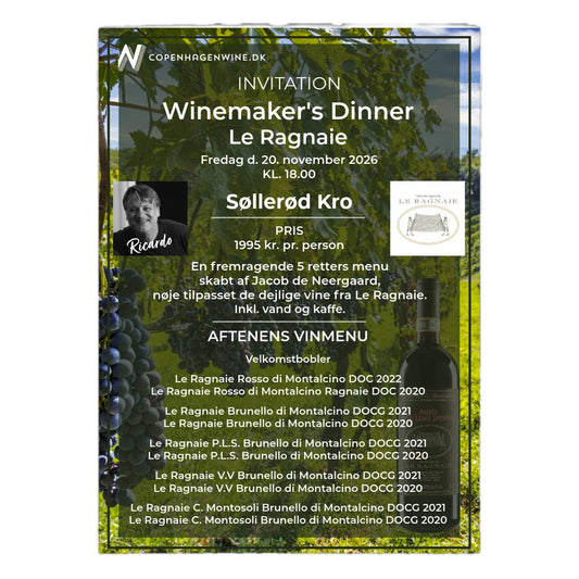Winemaker's Dinner - Le Ragnaie - Søllerød Kro - 20. november 2026 kl. 18.00