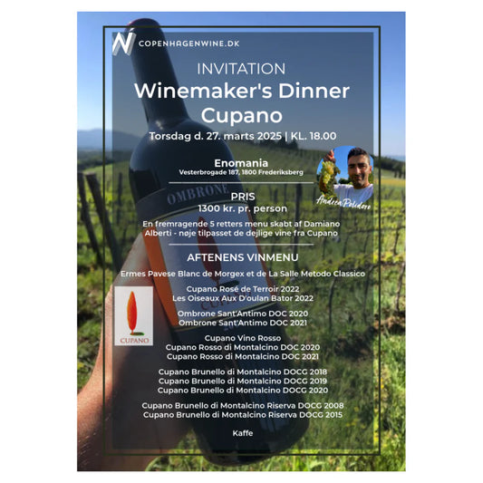 Winemaker's Dinner med Cupano - Enomania - Torsdag d. 27. marts 2025 kl. 18:00 