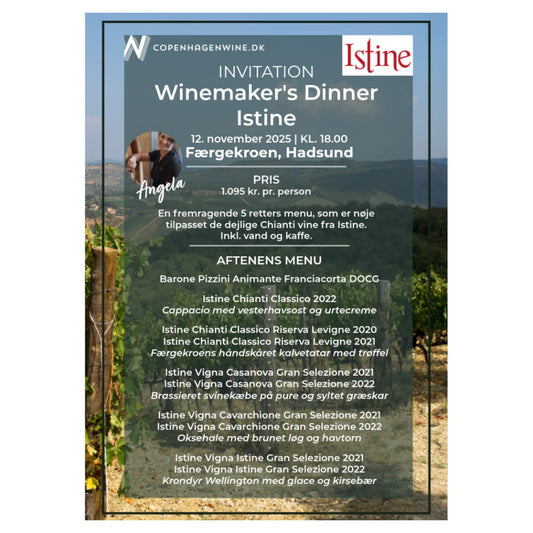  Winemaker's Dinner med Istine - Færgekroen, Hadsund - 12. november 2025 kl. 18:00
